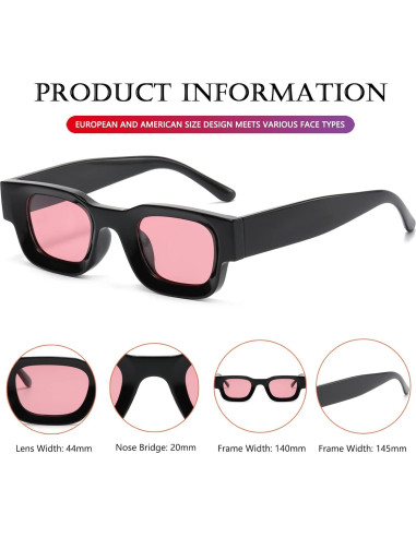 Gafas de Sol Polarizadas AIEYEZO Rectangulares Unisex 44mm