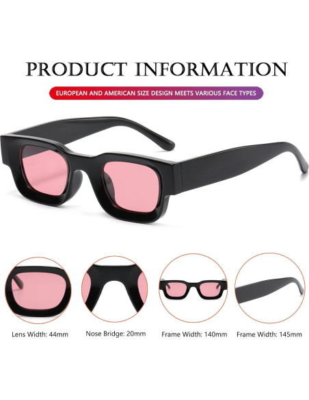 Gafas de Sol Polarizadas AIEYEZO Rectangulares Unisex 44mm