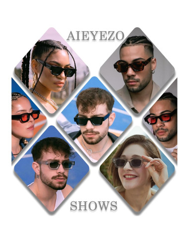 Gafas de Sol Polarizadas AIEYEZO Rectangulares Unisex 90s