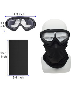 Gafas de Motocicleta LJDJ con 2 Máscaras Anti-UV 2