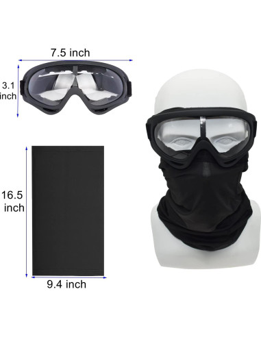 Gafas de Motocicleta LJDJ con 2 Máscaras Anti-UV