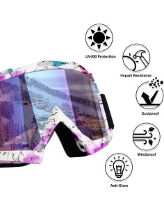 Gafas de Motocross 4-FQ HB-306 Camuflaje Rosa UV 100% 2