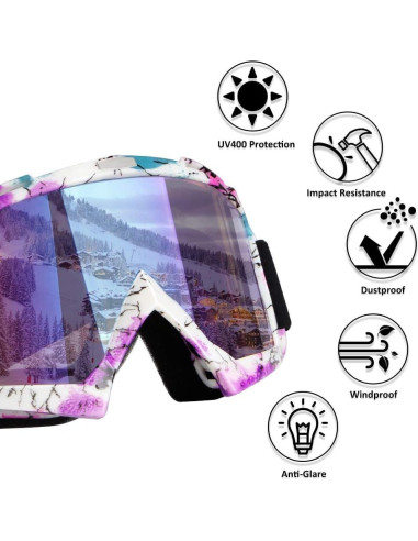 Gafas de Motocross 4-FQ HB-306 Camuflaje Rosa UV 100%