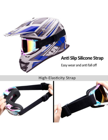 Gafas de Motocross 4-FQ HB-306 Camuflaje Rosa UV 100%