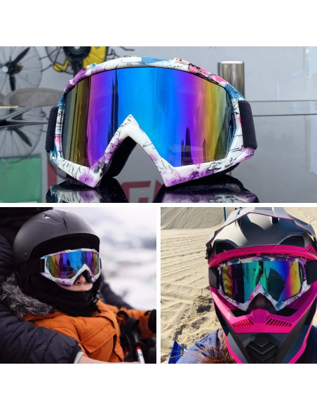 Gafas de Motocross 4-FQ HB-306 Camuflaje Rosa UV 100%