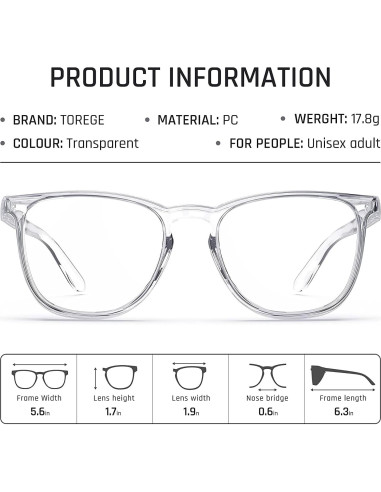 Gafas de Seguridad SQIMZAR Transparentes Anti Rayones UV