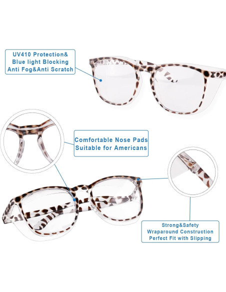 Gafas de Seguridad SQIMZAR Antiempañamiento Leopardo