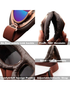 Gafas de Moto Vintage Peicees Cobre Lentes Coloridos 2