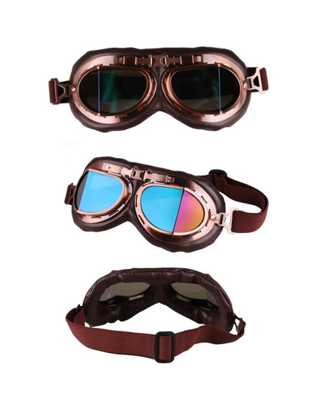 Gafas de Moto Vintage Peicees Cobre Lentes Coloridos