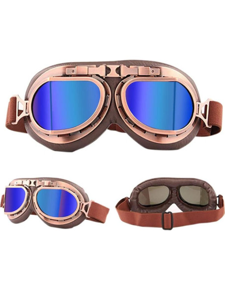 Gafas de Moto Vintage Peicees Cobre Lentes Coloridos