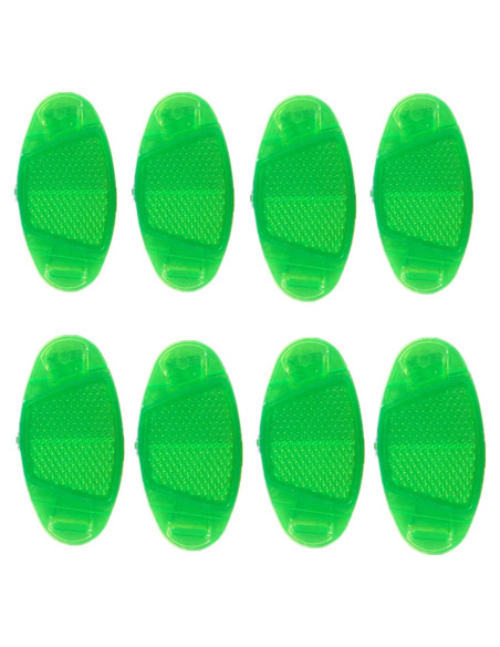 8 Reflectores Ovalados para Ruedas de Bicicleta UoYu Verde