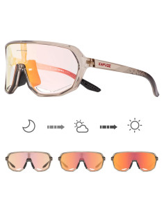 Gafas de Ciclismo KAPVOE Fotoquímicas UV400 Marrón Rojo
