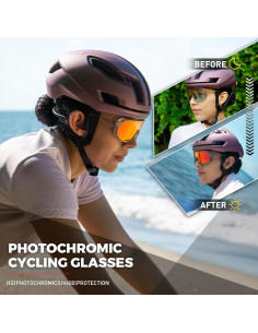 Gafas de Ciclismo KAPVOE Fotoquímicas UV400 Marrón Rojo 2