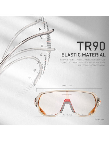 Gafas de Ciclismo KAPVOE Fotoquímicas UV400 Marrón Rojo