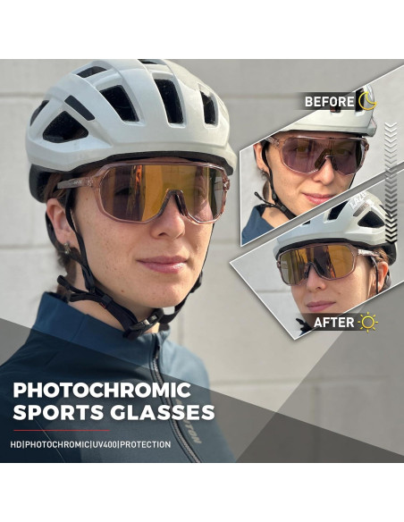 Gafas de Ciclismo KAPVOE Fotoquímicas UV400 para Adultos
