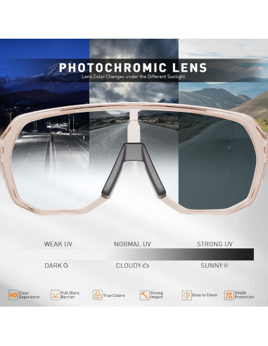 Gafas de Ciclismo KAPVOE Fotoquímicas UV400 para Adultos
