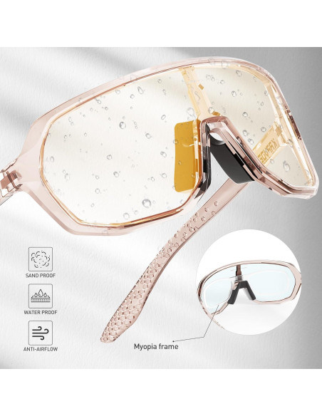 Gafas de Ciclismo KAPVOE Fotoquímicas UV400 para Adultos