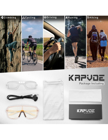 Gafas de Ciclismo KAPVOE Fotoquímicas UV400 para Adultos