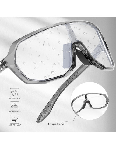 Gafas de Ciclismo KAPVOE Fotoquímicas UV400 Plata