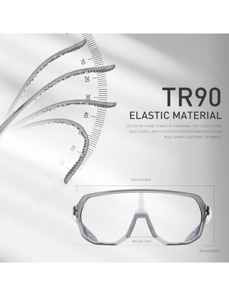 Gafas de Ciclismo KAPVOE Fotoquímicas UV400 Plata