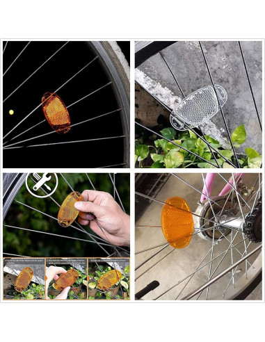 8 Reflectores Ovalados para Ruedas de Bicicleta UoYu Verde