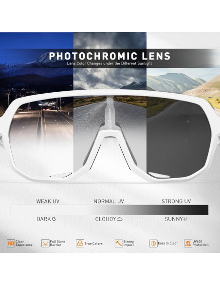 Gafas de Ciclismo KAPVOE Fotoquímicas UV400 para Adultos