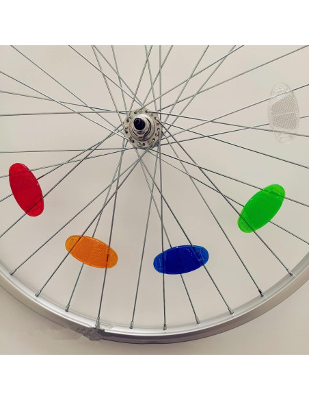 8 Reflectores Ovalados para Ruedas de Bicicleta UoYu Verde