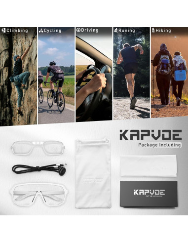 Gafas de Ciclismo KAPVOE Fotoquímicas UV400 para Adultos