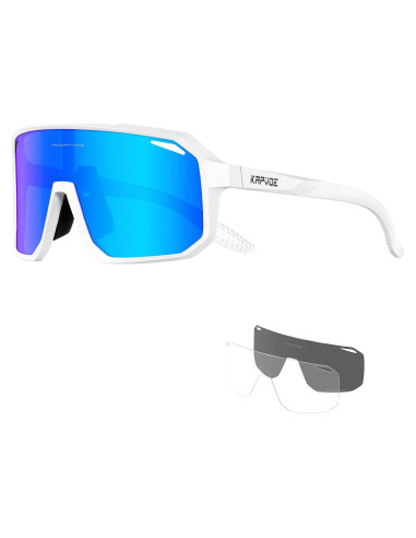 Gafas de Ciclismo KAPVOE Polarizadas UV400 3 Lentes