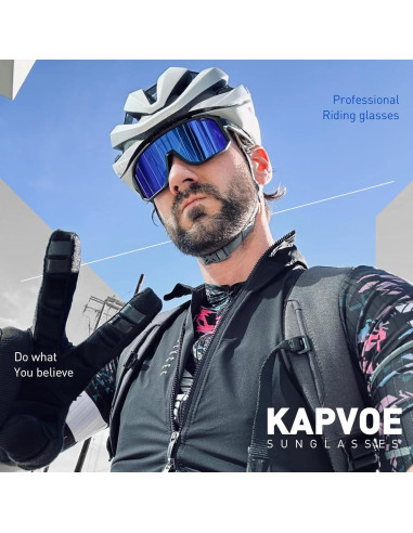 Gafas de Ciclismo KAPVOE Polarizadas UV400 3 Lentes