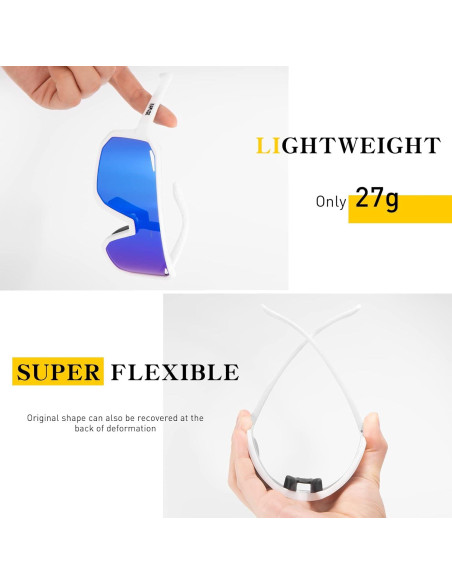 Gafas de Ciclismo KAPVOE Polarizadas UV400 3 Lentes