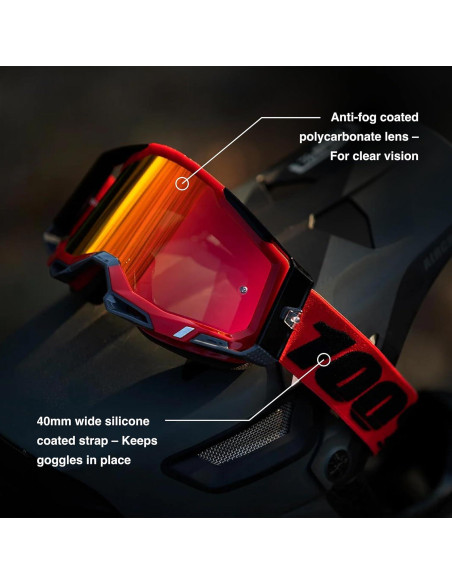 Gafas STRATA 2 100% - Motocross y Ciclismo - Lentes Espejados