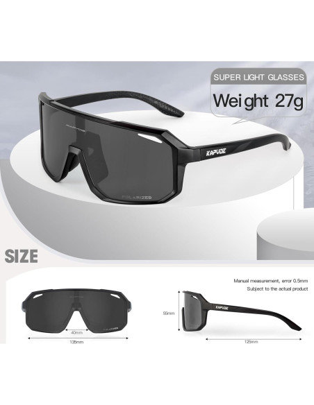 Gafas de Ciclismo KAPVOE K62 Polarizadas UV400 para Adultos