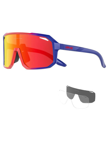 Gafas de Ciclismo KAPVOE Polarizadas UV400 3 Lentes