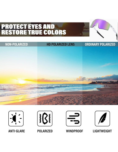 Gafas de sol ZEMFAY UV400 deportivas unisex ligeras