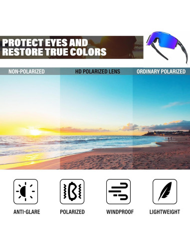 Gafas de sol ZEMFAY UV400 deportivas unisex ligeras