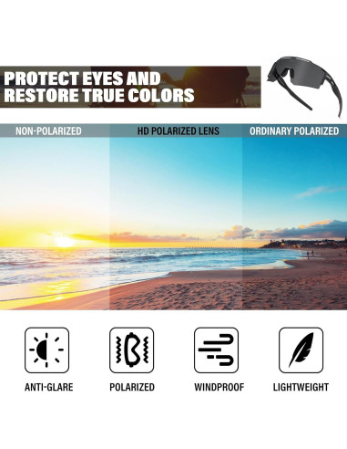 Gafas de sol deportivas ZEMFAY UV400 ligeras y cómodas