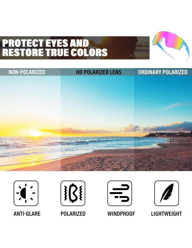 Gafas de sol deportivas ZEMFAY UV400 ligeras y cómodas