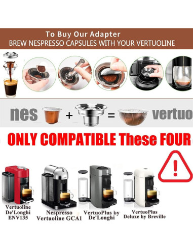 Adaptador de cápsulas reutilizables V,ertuo para Nespresso GCA1