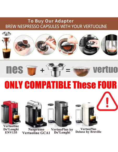 Adaptador de cápsulas reutilizables V,ertuo para Nespresso GCA1