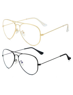 Gafas Aviador Gleyemor Anti Luz Azul Unisex 58mm
