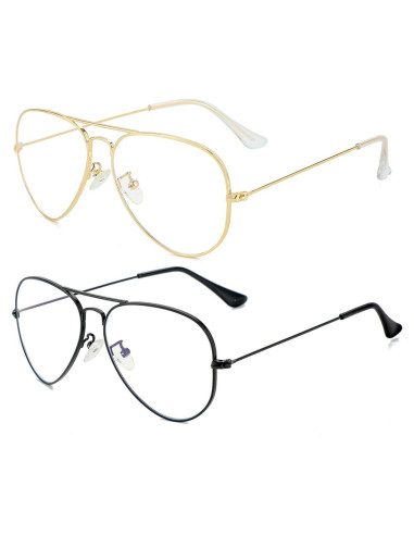 Gafas Aviador Gleyemor Anti Luz Azul Unisex 58mm