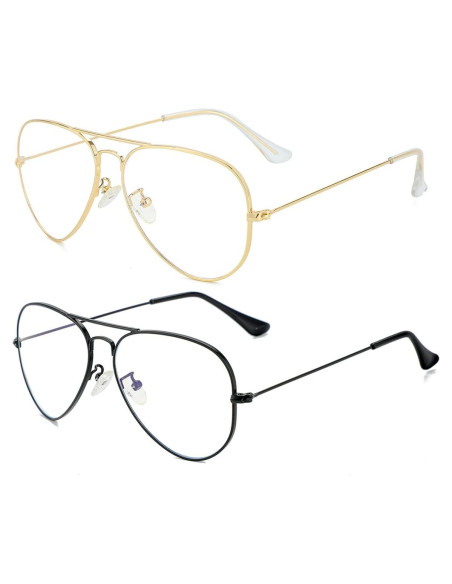 Gafas Aviador Gleyemor Anti Luz Azul Unisex 58mm