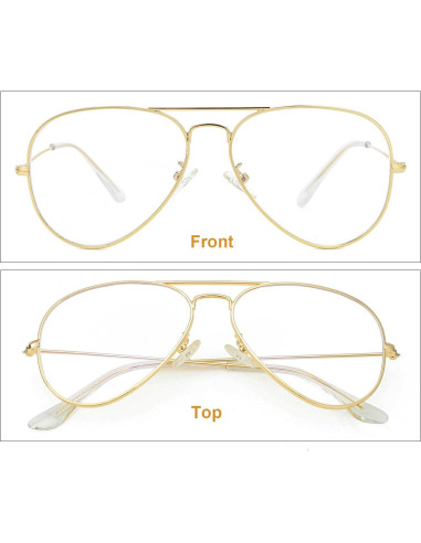 Gafas Aviador Gleyemor Anti Luz Azul Unisex 58mm