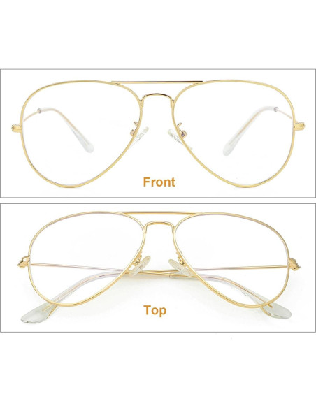 Gafas Aviador Gleyemor Anti Luz Azul Unisex 58mm