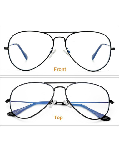 Gafas Aviador Gleyemor Anti Luz Azul Unisex 58mm