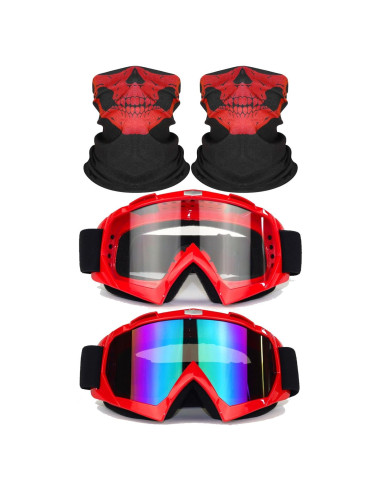 Juego de 2 Gafas de Motocicleta Immoono con Máscaras