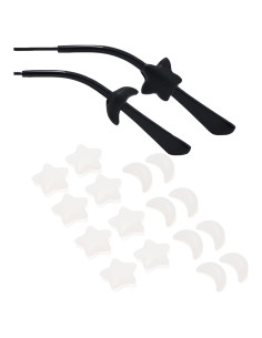 Agarraderas de Oído para Gafas Silicona 8 Pares Estrella/Luna