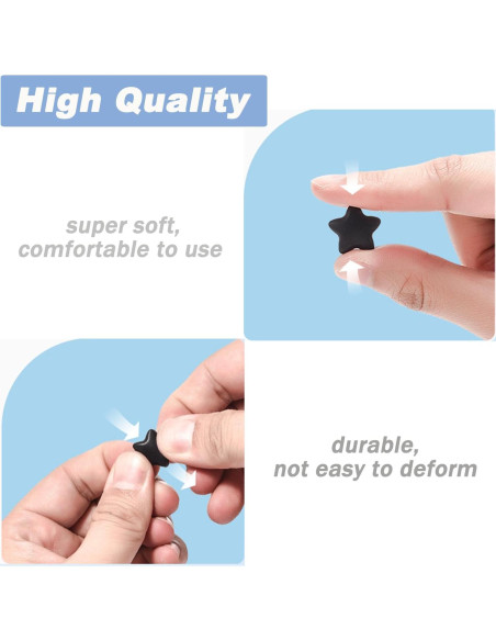 Agarraderas de Oído para Gafas Silicona 8 Pares Estrella/Luna