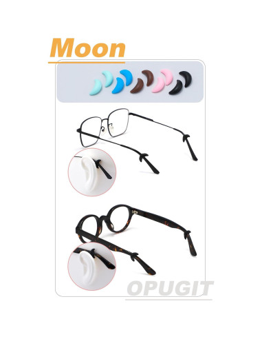 Agarraderas de Oído para Gafas Silicona 8 Pares Estrella/Luna